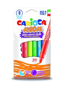 ROTUL.CARIOCA LAVABLE NEON CAJA 8