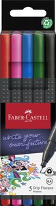 ROTULADOR FABER GRIP FINEPEN PACK 5 BAS