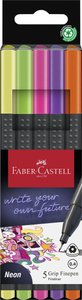 ROTULADOR FABER GRIP FINEPEN PACK 5 NEON