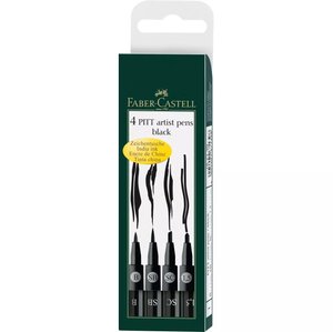 ROTUL.FABER PITT NEGRO ESTUCHE DE 4