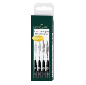 ROTUL.FABER PITT NEGRO ESTUCHE DE 4