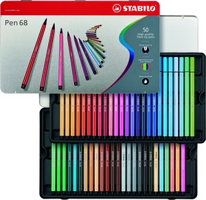 ROTUL.STABILO PEN 68 CAJA METALICA de 50