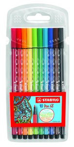 ROTUL.STABILO PEN 68 CAJA PLASTICO de 10