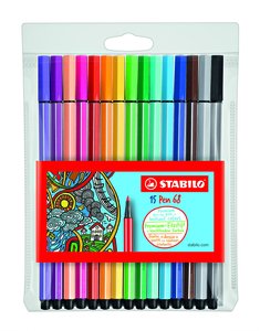 ROTUL.STABILO PEN 68 CAJA PLASTICO de 15