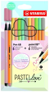 ROTUL.STABILO PEN 68&POINT 88 PASTEL e12