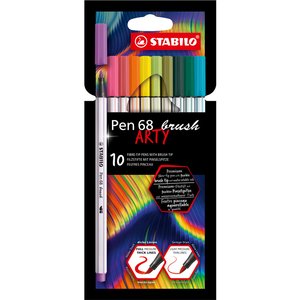 ROTUL.STABILO PEN BRUSH ARTY LINE  C/10