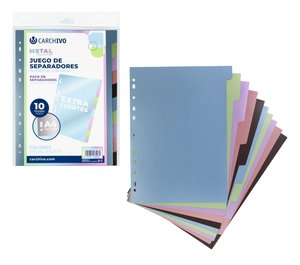 SEPARADORES CARCH.METAL EXTRA PP A4 6 ps