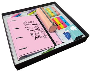 SET PAPELERIA MARIOLA FRASES 34 PIEZAS