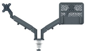 SOPORTE BRAZO MONITOR LEITZ DUAL GRIS