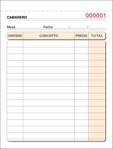TALONARIO CAMAREROS 8º DUP.NUMER. LOAN