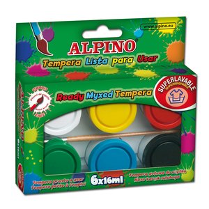 TEMPERA ALPINO  16 ml ESTUCHE 6 + pincel