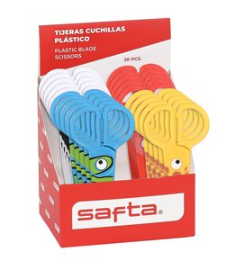 TIJERAS ESC. SAFTA PLASTICO SURT.EXP.20