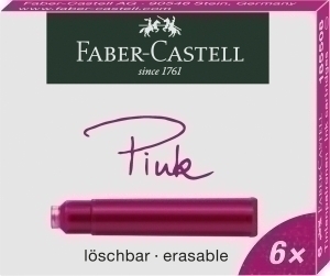 TINTA ESTILOG.FABER CAJA 6 CART.ROSA