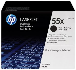 TONER HP Nº55X CE255XD NEGRO PACK 2 UD.