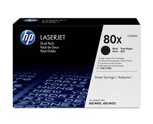 TONER HP Nº80A CF280XD NEGRO PACK 2 UD.
