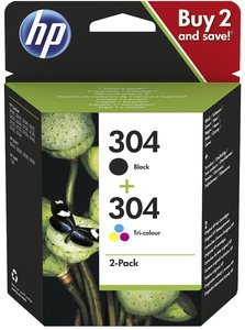 CART.IJ.HP 3JB05AE Nº304 NEGRO+COLOR PAC