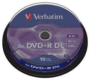 DVD +R VERBATIM 8.5GB 8x SPINDLE 10