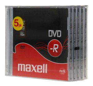 DVD-R MAXELL 4,7GB 16x JEWEL CASE P/5