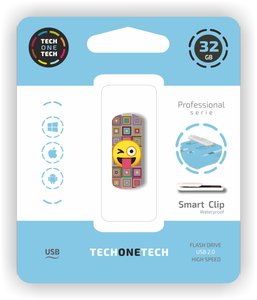 MEMORIA USB 32GB TECHONE EMOJI GUIÑO