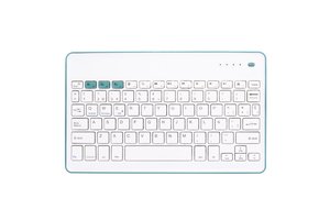 TECLADO SILVER HT BLUETOOTH BLANCO/AZUL