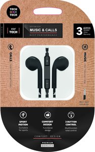 AURICULARES TECHONE BOTON MINI JACK NEGR