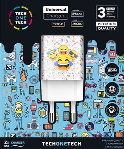 CARGADOR TECHONE DOBLE PARED EMOJITECH