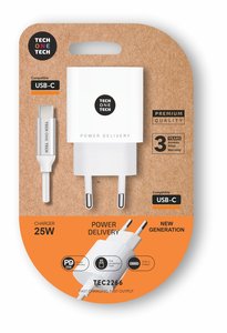 CARGADOR TECHONE DOBLE + CABLE USB-C-USB