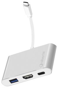 HUB SILVER HT USB-C A 3 EN 1