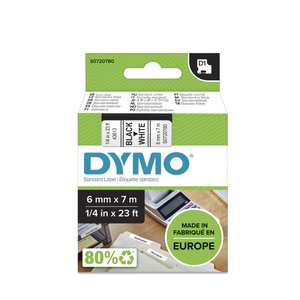 CINTA ROT.DYMO LM D1 7m  6 NEGR.s/BLANCO