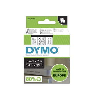 CINTA ROT.DYMO LM D1 7m  6 NEGR.s/TRANSP