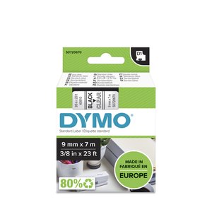 CINTA ROT.DYMO LM D1 7m  9 NEGR.s/TRANSP
