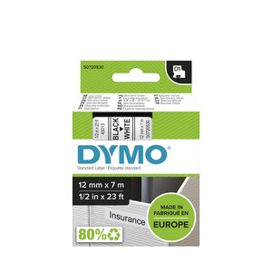 CINTA ROT.DYMO LM D1 7m 12 NEGR.s/BLANCO