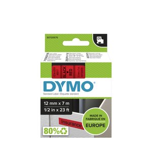 CINTA ROT.DYMO LM D1 7m 12 NEGR.s/ROJO