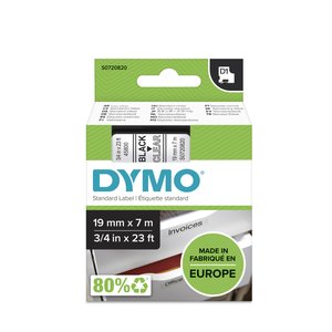 CINTA ROT.DYMO LM D1 7m 19 NEGR.s/TRANS