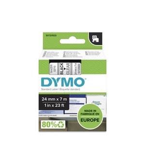 CINTA ROT.DYMO LM D1 7m 24 NEGR.s/TRANSP