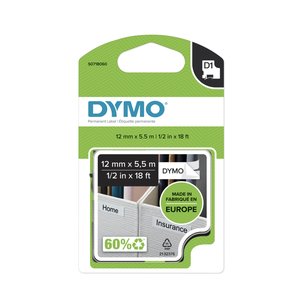 CINTA ROT.DYMO LM D1 POLYEST. 12 NG.s/BL