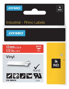 CINTA ROT.DYMO RHINO VINILO 12 ROJO