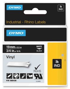 CINTA ROT.DYMO RHINO VINILO 19 NEGRO