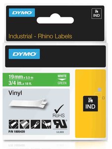 CINTA ROT.DYMO RHINO VINILO 19 VERDE