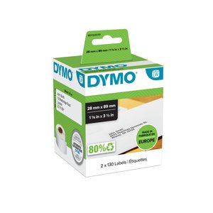 ETIQ.DYMO LW  28x89mm PACK 2 RL.130 DIR.