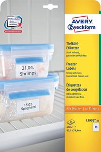 ETIQ.IMP.AVERY L7970 25h CONGEL.63,5x33,