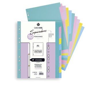 SEPARADORES CARCH.SOFT EXTRA PP A4 10 ps