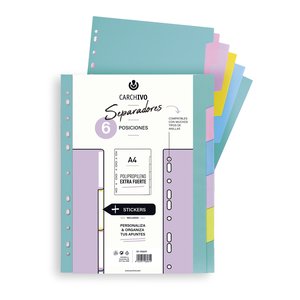 SEPARADORES CARCH.SOFT EXTRA PP A4 6 ps.
