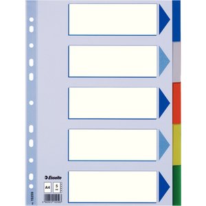 SEPARADORES ESSELTE PP A4  5 ps.IND.COL.