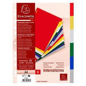 SEPARADORES EXACOMPTA PP FLEX. A4 6 ps.
