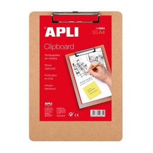 CARP.PINZA PORTABLOCS APLI A4 MADERA