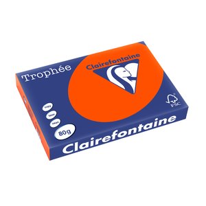 PAPEL COLOR A3 TROPHEE 80g 500h ROJO CAR
