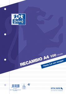 RECAMBIO OXF. A4 100h 4 TAL. PT.3,5 LILA