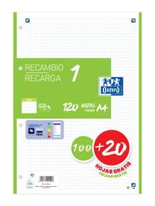 RECAMBIO OXF. A4 100h 4 TAL. CD.5 VERDE