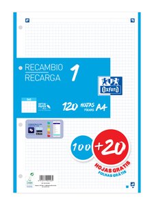 RECAMBIO OXF. A4 100h 4 TAL. CD.5 TURQ